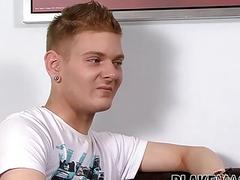 Interview with UK twink Shaun Mann who masturbates and cums