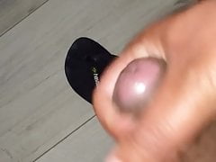 Cum on flipflops of female neighbour