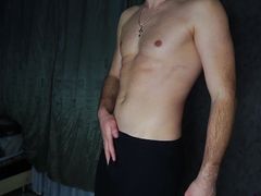 A Sporty Guy in Thermal Leggings Jerks off His Dick - Solo
