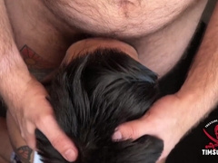 An anxious dickblower