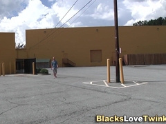 Watch this young stud get his tight ass pounded by Caboose Rode's big black cock