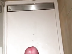 Messy cumshot after edging in shower