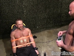 Hot military guy Dirk Caber loves being tied up to a table and tormented