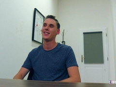 Brunette twink wants to swallow cum after anal
