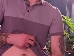 Worshiping the heavenly skies and stroking a throbbing shaft