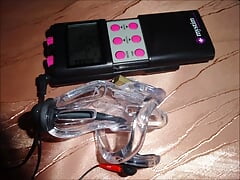 Estim with chastity device