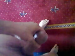 Jerk off naked in the hotel corridor and cum in the stairwell