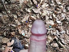 Jerking off in woods