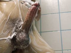 beautiful cock massage in the shower