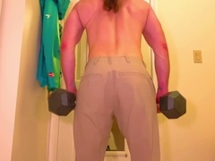 Ass spread, anal fingering, muscular guy