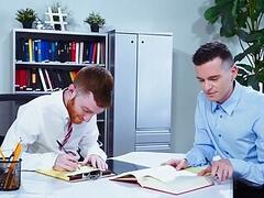 Chancellery ginger stud fisted in office by his colleague