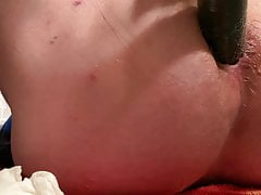 Homemade dildo opening me up