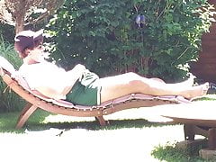 Very hard sun erection in green