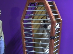 Caged boy is ready to receive is dirty sexual punishment