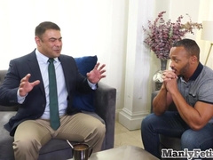 STUDLY FETISH - IR cub licks asshole black cornhole and gets barebacked on bed