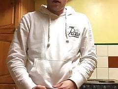 To horny to undress I cum on cam
