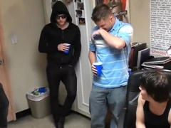 Watch these naked dudes get their throats cut by a threat of their own making