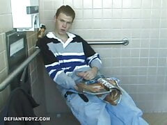 Christian Strokes Cock In Toilet