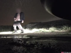 fetish heterosexual looking fellow enjoy to flash of in public