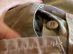 US Army Soldier plays with cock in uniform part 1