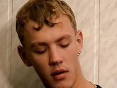 Soccer smoker twink jerks off big dick